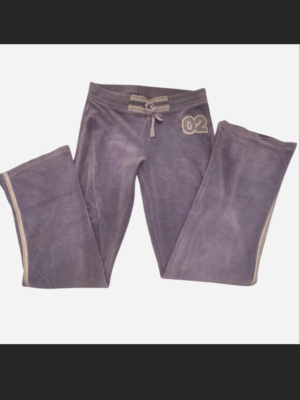 Limited Too Purple Velour Joggers with Contrast Trim Size 14